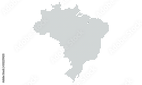 Map of brazil vector, dotted isolated on white background. Flat Earth, gray map template for web site pattern, anual report, inphographics. photo