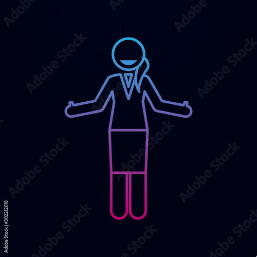 Good-natured business lady nolan icon. Simple thin line, outline vector of businesswoman feeling and emonations icons for ui and ux, website or mobile application