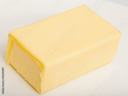Butter on white surface