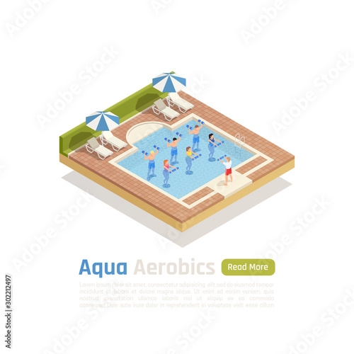 Aqua Aerobics Isometric Composition 