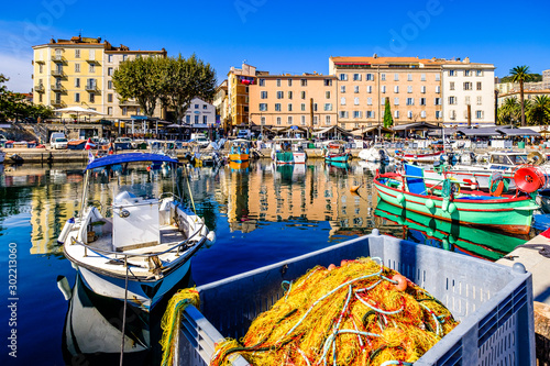 old town and harbor of ajaccio on corsica photo