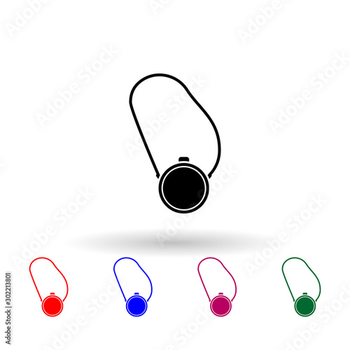 Hip flask multi color icon. Simple glyph, flat vector of wild west material icons for ui and ux, website or mobile application