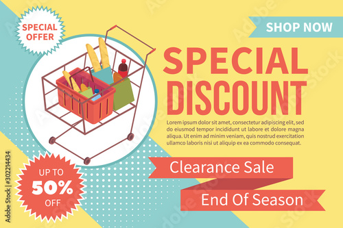 Sale In Supermarket Banner 