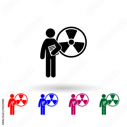 man with biochemical degree multi color icon. Simple glyph, flat vector of student degree icons for ui and ux, website or mobile application