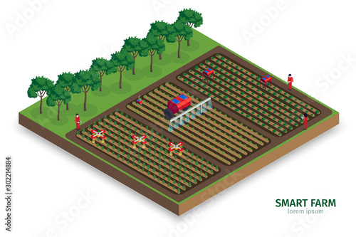 Isometric Smart Farm Composition