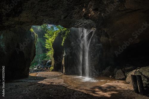 A beautiful view of Goah Raja Waterfall in Bali, Indonesia.