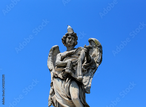 Obraz na płótnie One of the ten angels statue on St. Angel bridge in Rome w salonie