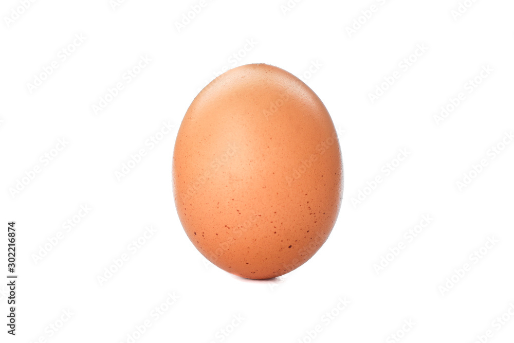 Single raw chicken egg on white background Single raw chicken egg on white background