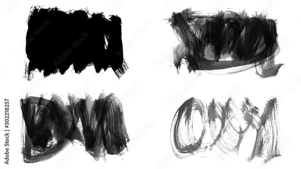 Looping Underline Set of grunge brush stroke. Abstract hand - painted element. Underline ...
