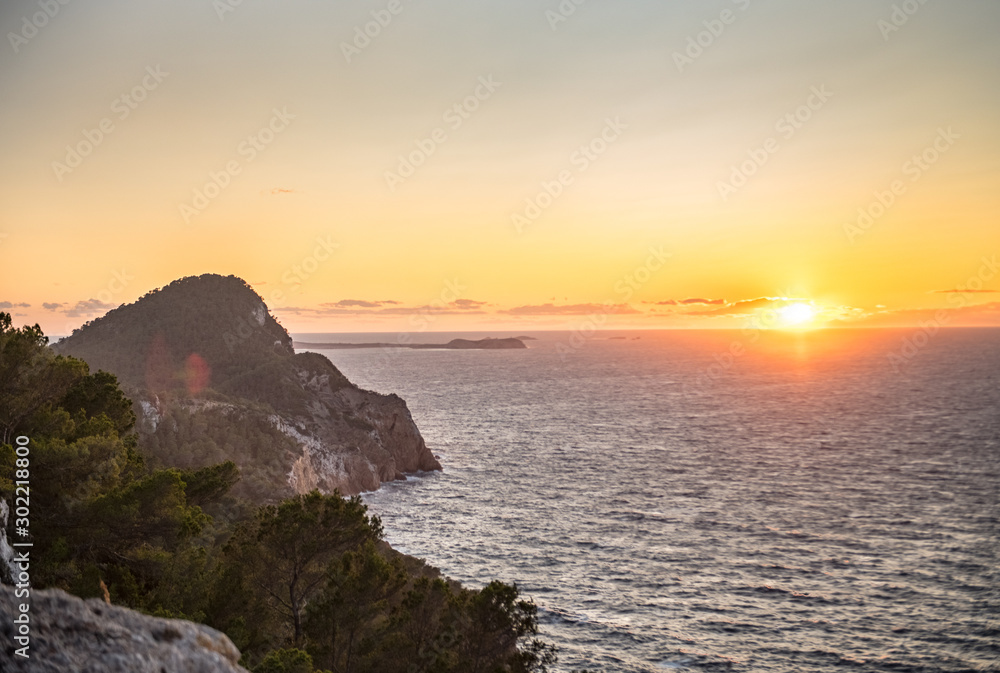 Sunset in Purtas del Cielo, Ibiza, Islas Baleares, Spain