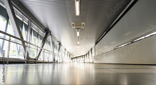 (Selective focus) Beautiful and modern walkway that passes through the Kuala Lumpur city centre. Kuala Lumpur commonly known as KL, is the national capital of Malaysia. photo