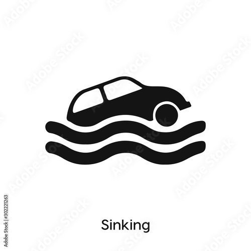 sinking icon vector symbol sign