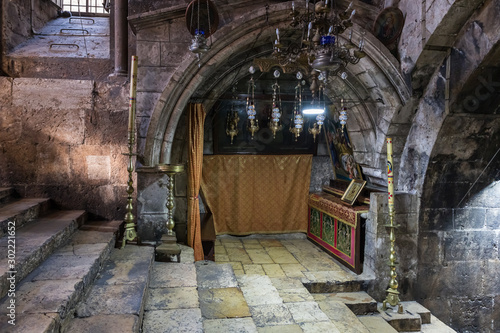 Side crypt in the Tomb of the Virgin on foot of the mountain Mount Eleon - Mount of Olives in East Jerusalem in Israel
