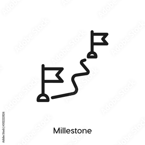 milestone icon. milestone  vector symbol. Linear style sign for mobile concept and web design. milestone  symbol illustration. Pixel vector graphics - Vector	