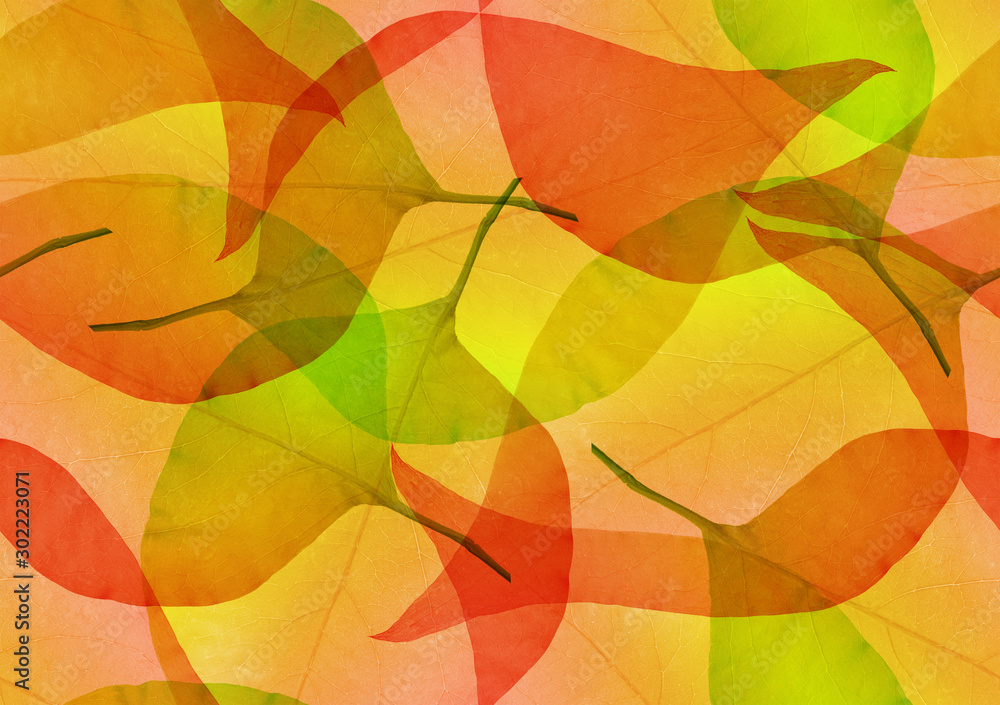 red and yellow fall leaves seamless background