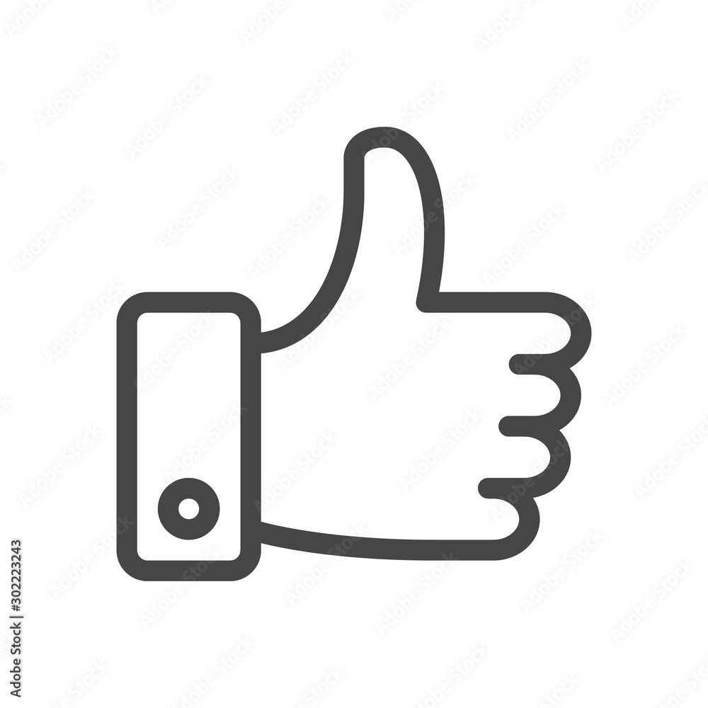 Like Icon in outline style isolated on white background. Like symbol for your web site design, logo, app. Vector illustration. Like Icon in outline style isolated on white background. Like symbol for your web site design, logo, app. Vector illustration.