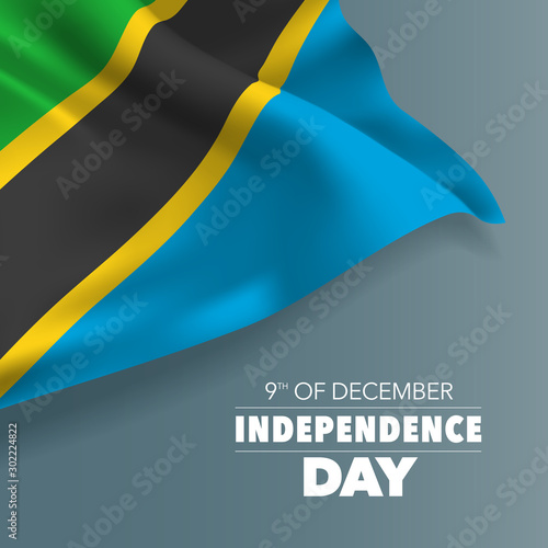 Tanzania independence day greeting card, banner, vector illustration