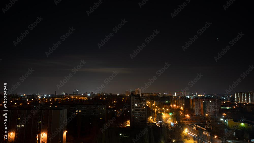 Naklejka premium City night scene. City in the night