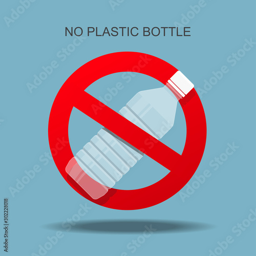 No plastic bottle forbidden sign.