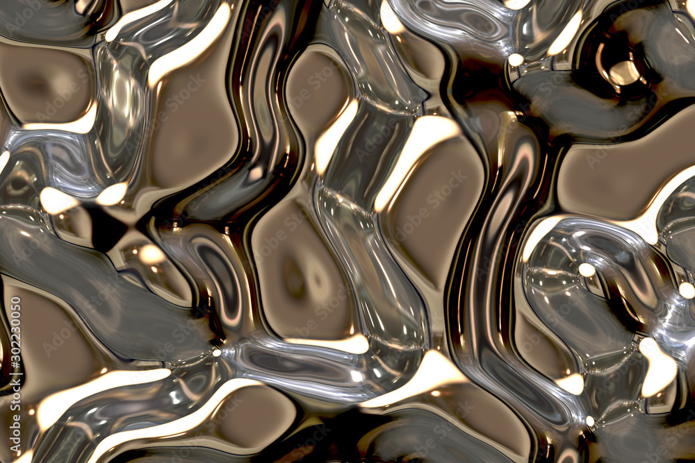 Silver and gold abstract background with ripple effect on liquid metal Silver and gold abstract background with ripple effect on liquid metal
