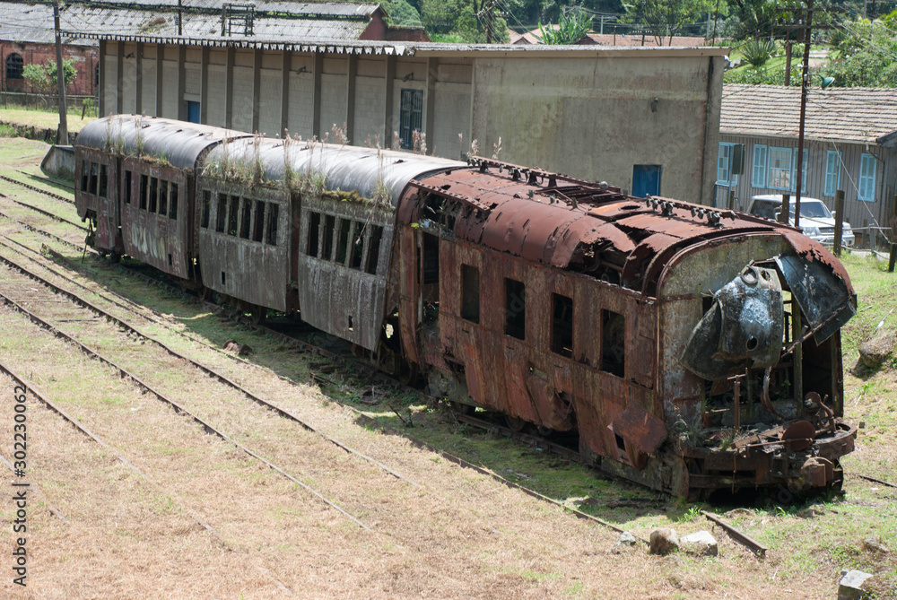 Naklejka premium Ancient train in Parapiacaba. Santo André - SP. Brazil