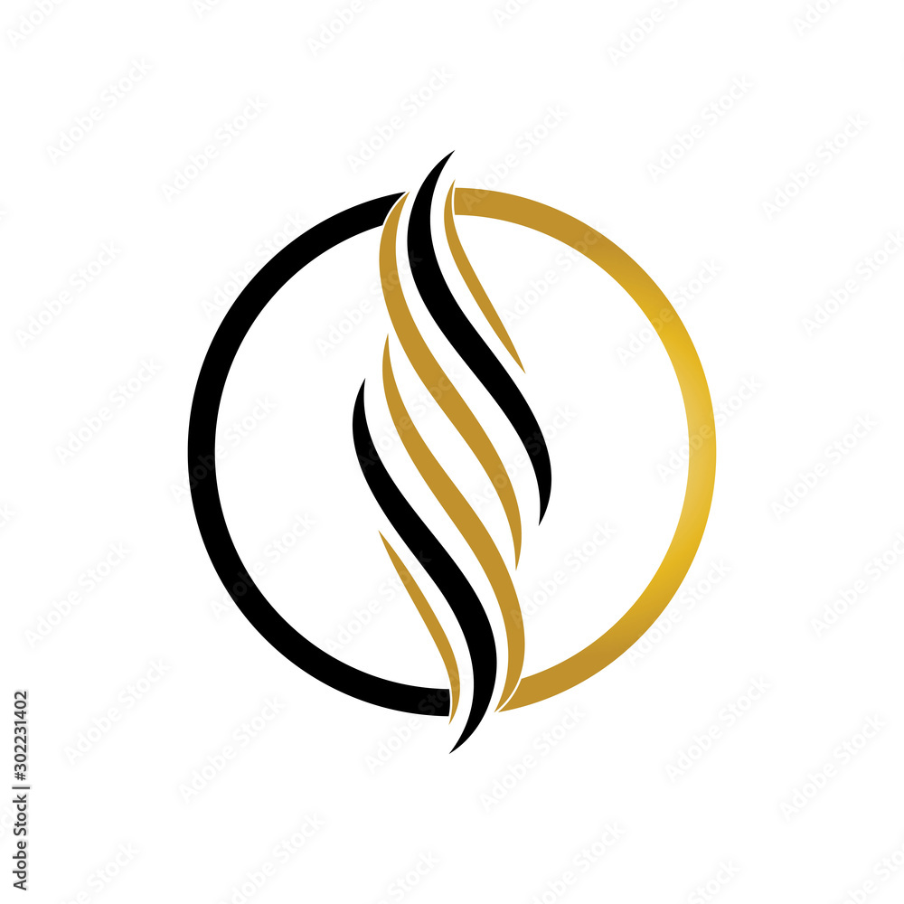hair wave logo vector icon template - Vector hair wave logo vector icon template - Vector