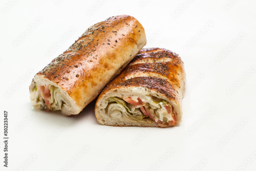 Two sliced pie on a white background Two sliced pie on a white background