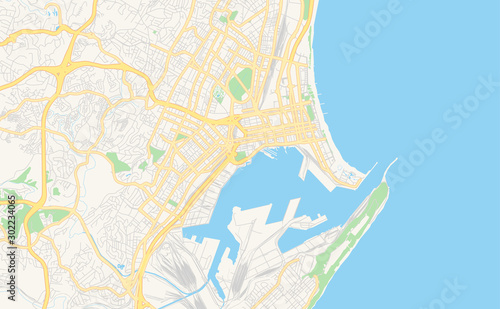 Printable street map of Durban, South Africa