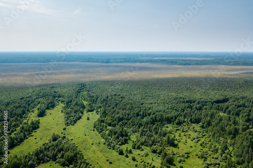 aerial photography landscape green forest and fields