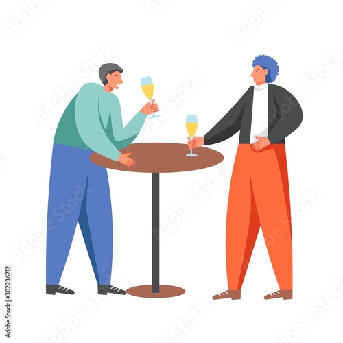 Celebration party people, vector flat isolated illustration