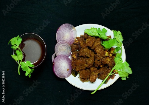 South indian Style Spicy beef fry with black tea