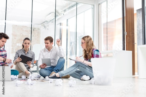 Business people sharing ideas in office during meeting