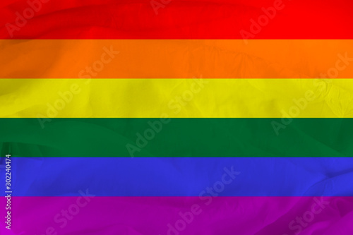 LGBT rainbow flag, Pride flag, Freedom flag - the international symbol of the lesbian, gay, bisexual and transgender community, the concept of the human rights movement © kittyfly