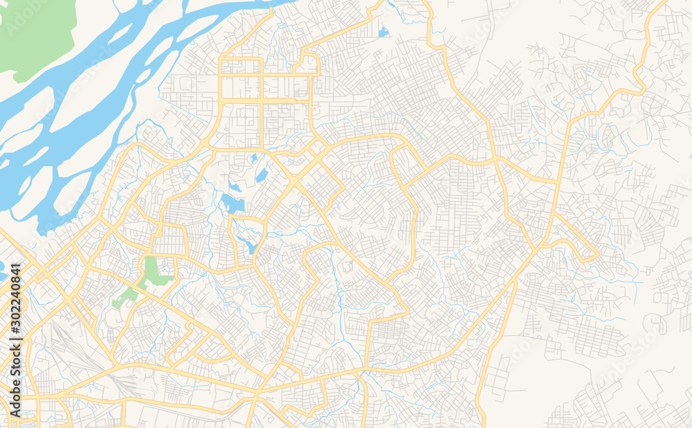 Printable street map of Douala, Cameroon