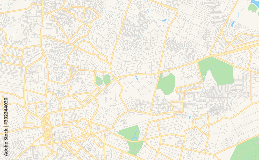 Printable street map of Lusaka, Zambia