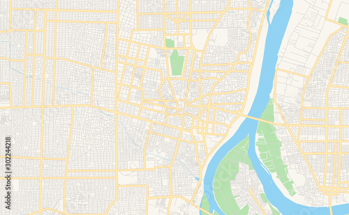 Printable street map of Omdurman, Sudan