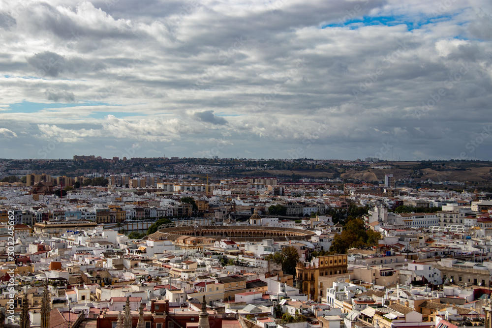 View of Siviglia and Plaza de Toros from above