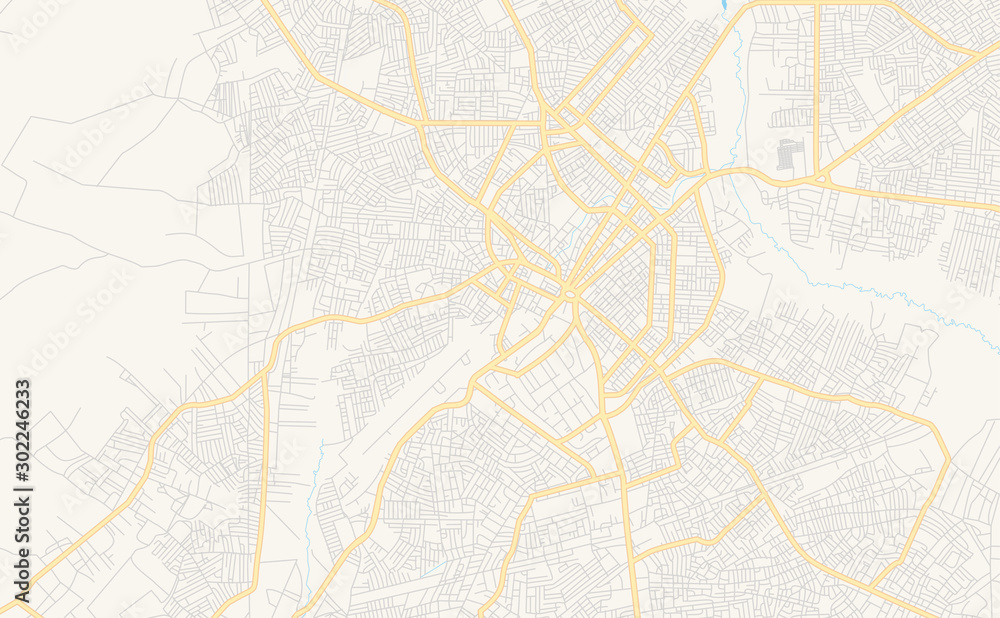 Printable street map of Benin City, Nigeria