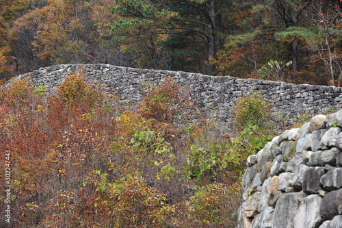 Winbongsan Castle and Taejo Hermitage in Daeheung-ri, Soyang-myeon, Wanju-gun, South Korea. photo