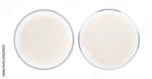 Glass of milk isolated on white background