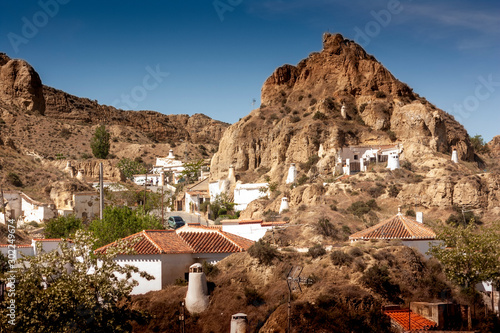 Vistas de casas cueva en Guadix, Granada España
