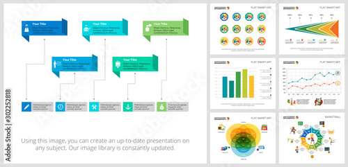 Colorful basketball and finance concept infographic charts set