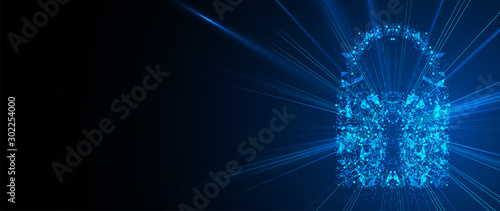 Cybersecurity and information or network protection. Future technology web services for business and internet project