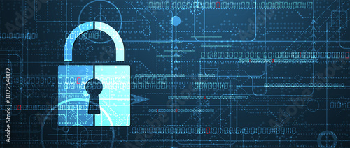 Cybersecurity and information or network protection. Future technology web services for business and internet project