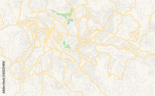 Printable street map of Kigali, Rwanda