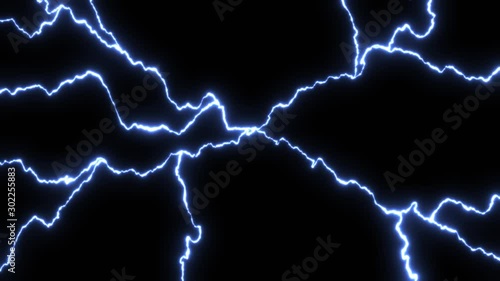 Lightning bolt  or electrical charge bursting from center of screen - 3D rendering