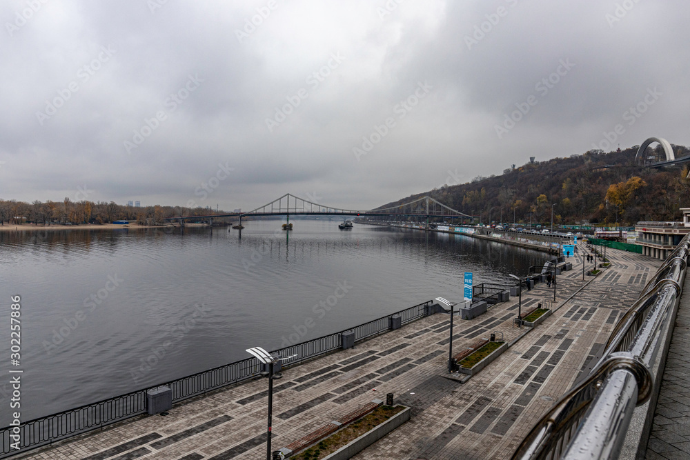 Dnieper river embankment in Kiev