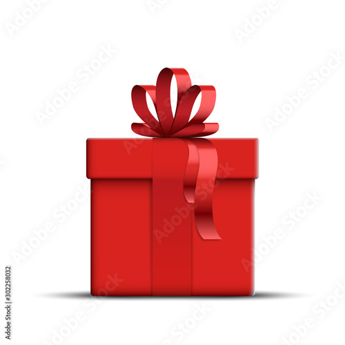 Vector Realistic Red Gift Box