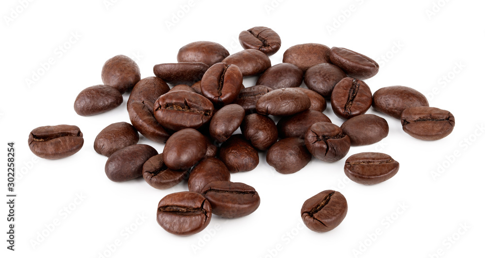 Heap of coffee beans isolated on white background Heap of coffee beans isolated on white background