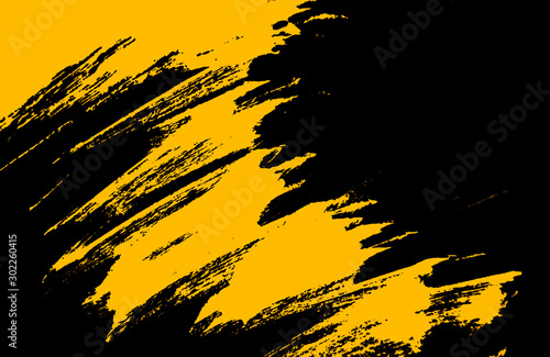 black and yellow hand painted brush grunge background texture